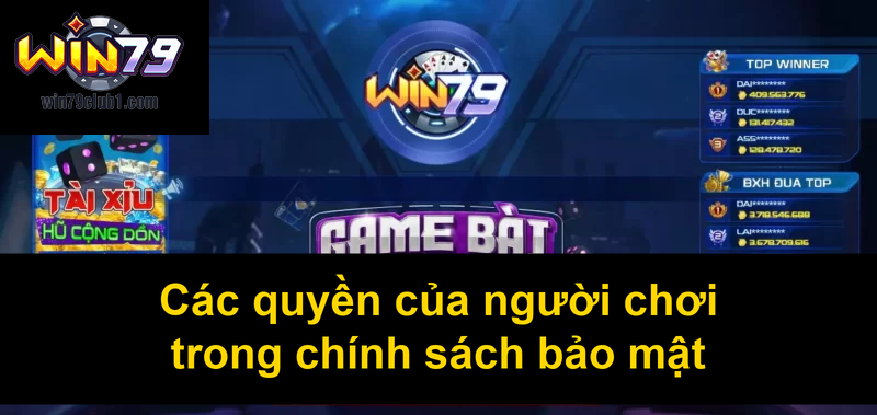 Các quyền của người chơi trong chính sách bảo mật